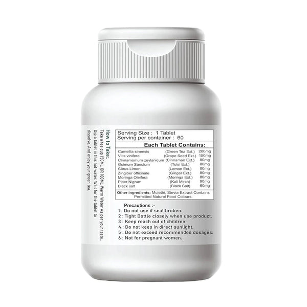 Green Tea Effervescent Tablets 1000mg 60 Tablets